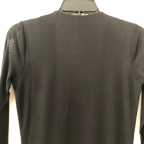 INC. International Concepts Essentials Deep Black Long Sheer Sleeved Top Medium - Picture 7 of 8
